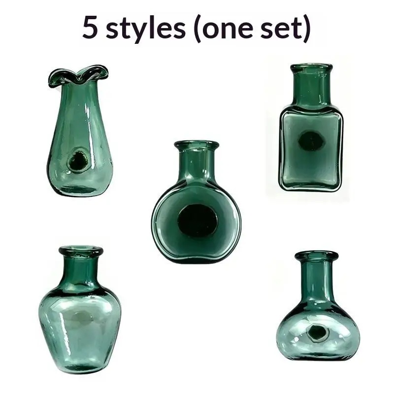 Mini Glass Vase Fridge Magnet Set Strong Magnetic Adhesion Secure Grip Decor