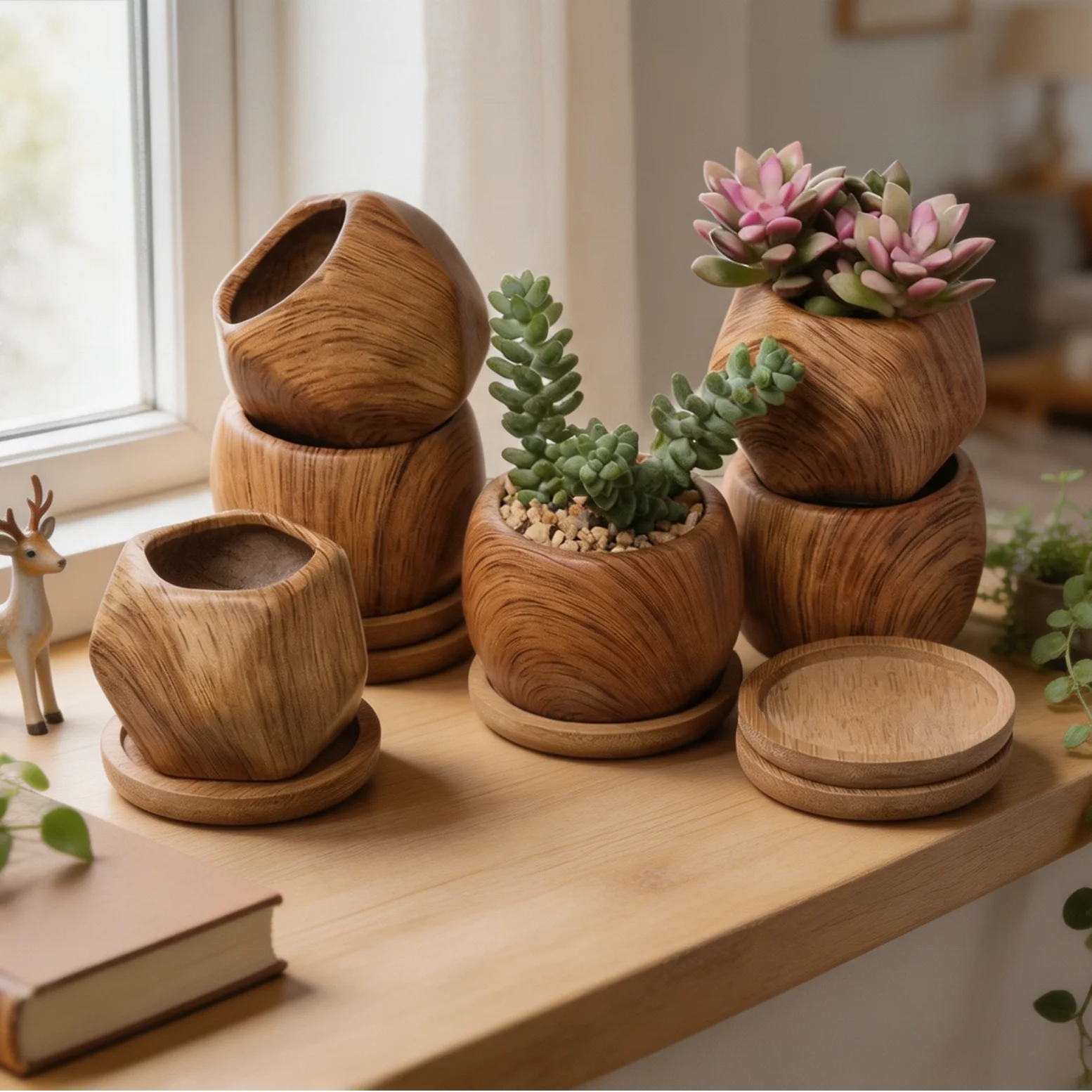 Succulent Plant Pots for Home Decor Creative Garden Planters  Indoor Outdoor Flower Containers  Shop Window Display Ornaments