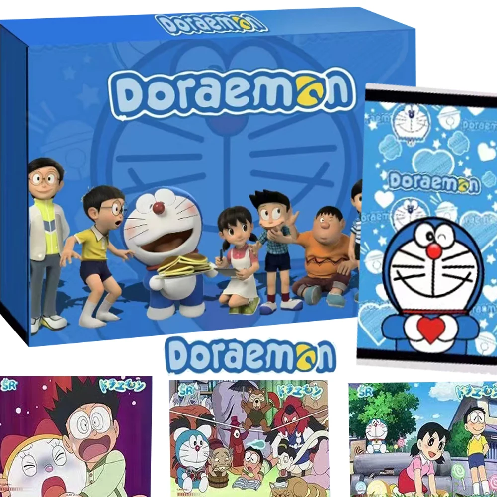 Doraemon Collection Card for Children Anime Character Rare Adventure Travel Famous Scenes Close Up Flash Card Christmas Present