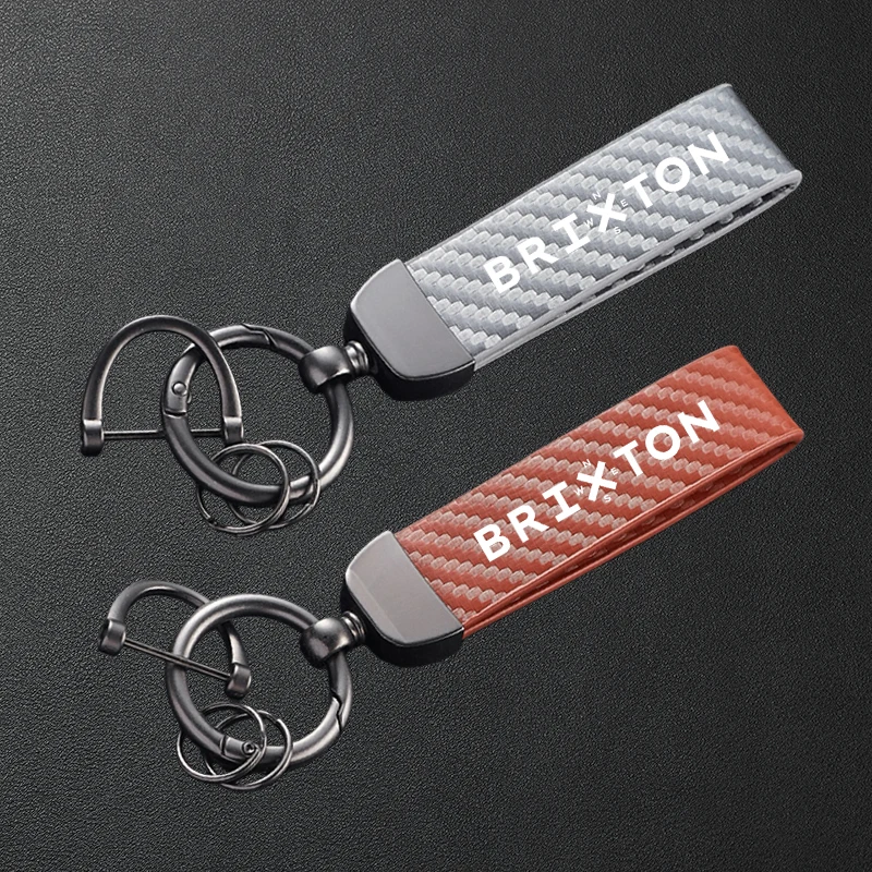 For BRIXTON Cromwell 125 250 1200 Crossfire 500 Storr 500 Sunray 125 Motorcycle Carbon Fiber Patterned Keychain Metal Keyring