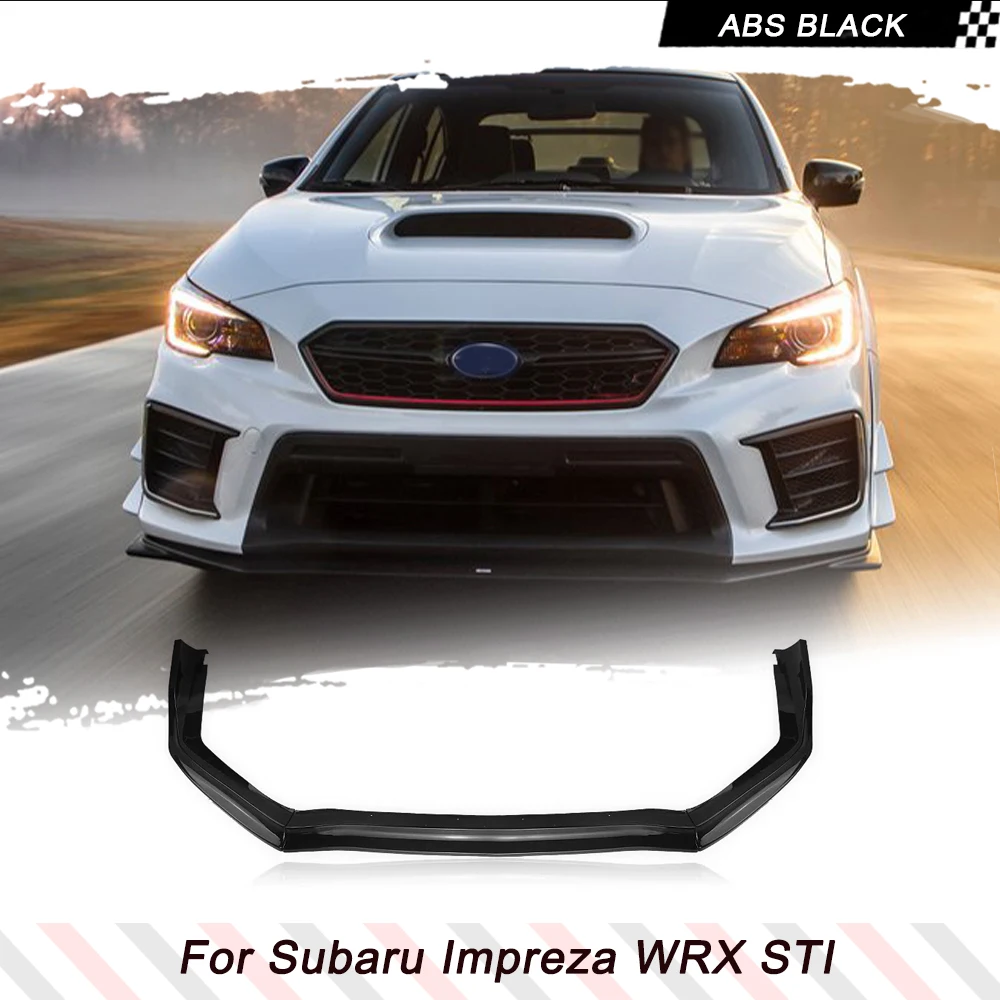 

ABS Gloss Black Car Front Bumper Spoiler Lip Guard Splitter ABS Plastic For Subaru Impreza WRX STI 2015-2020 Racing Body Kits