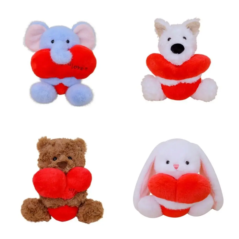 PP coton tenir coeur lapin interactif à la main coeur ours en peluche doux moelleux West Highland chien décoration cadeaux