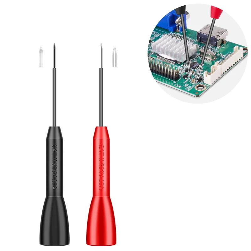 Universal Insulated Piercing Needle Non-destructive Multimeter Test Probes Transfer Very Fine Red/Black Circuit Repair Test Pins