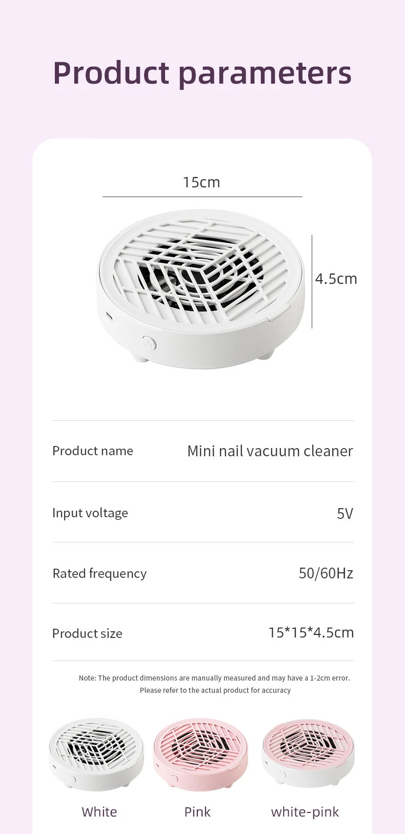 New Mini Nail Dust Collector Extractor Fan Professional USB Powerful Nail Vacuum Cleaner With Remove Paper Filter Nail Equipment