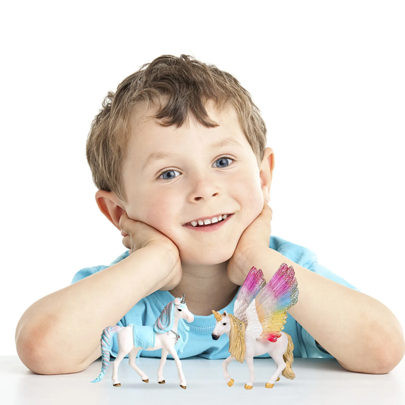 2Pcs Unfinished Unicorn Mini Figures for DIY Painting Creative Kids Art Activity Smooth Edges Safe Craft Supplies Home