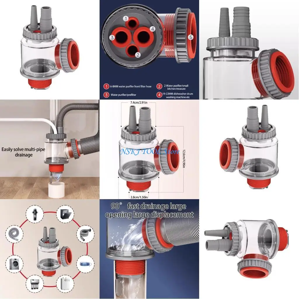 

L8RC Sink Drain Adapters Water Pipe Connector For Efficient Water Flows Management