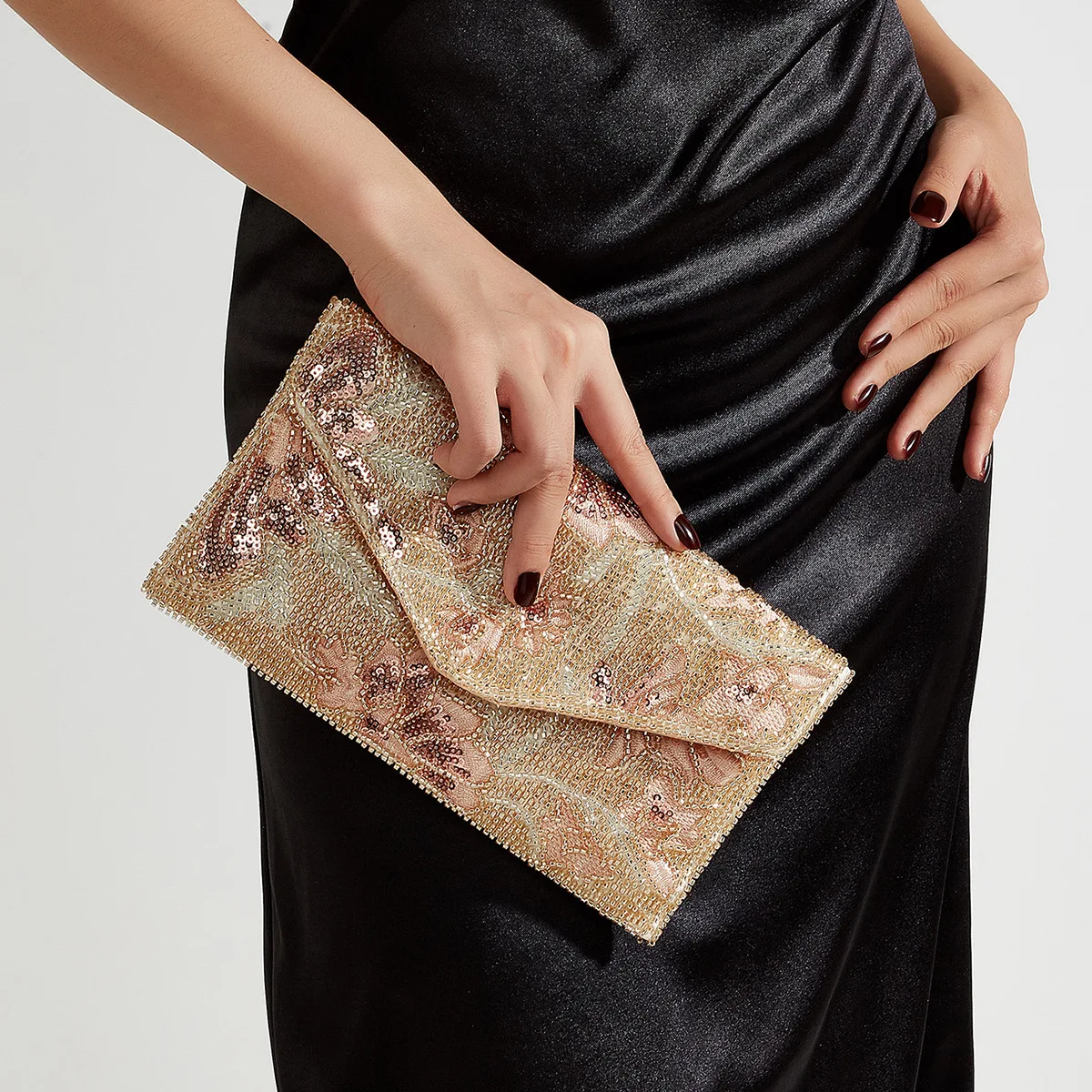 Women'S Vegan Bags - Женская вечерняя сумочка-клатч с цветочным узором