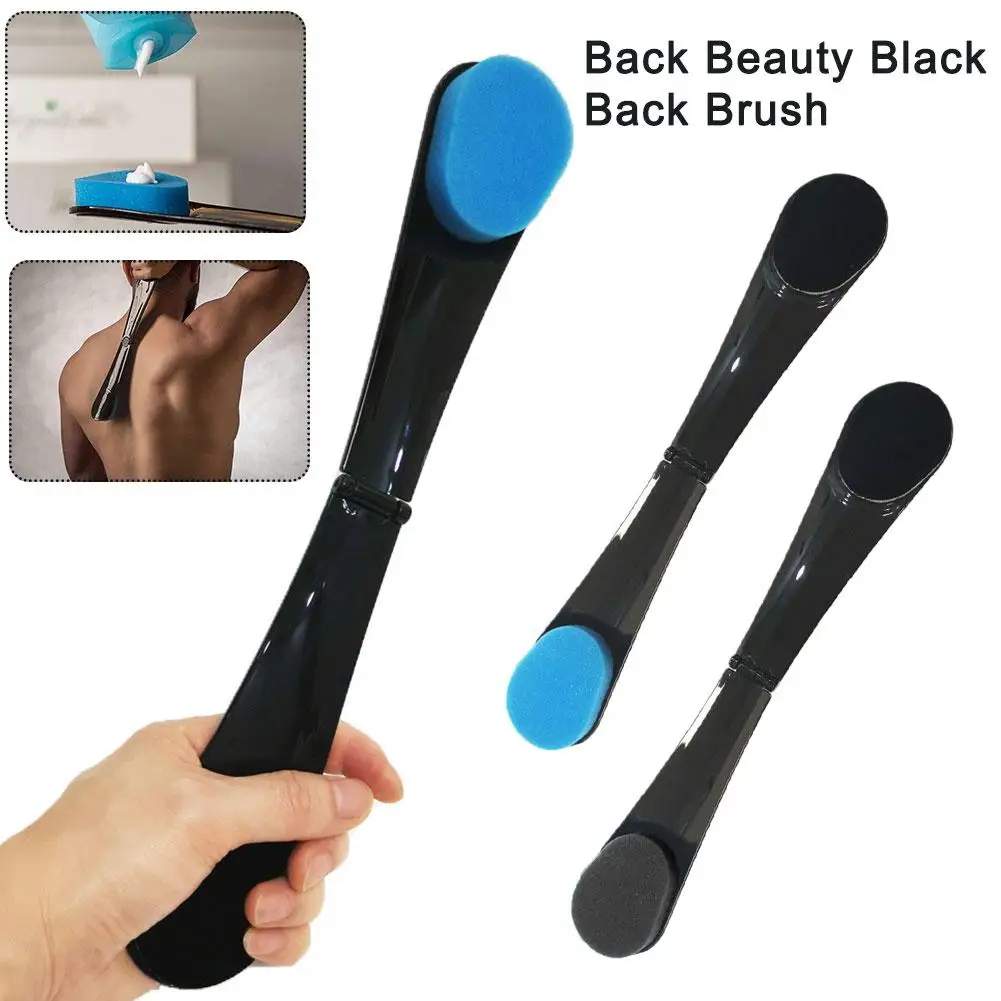 

Back Beauty Black Back Brush Long Handle Self Tanning Exfoliating Applicator Sponge Back Body Bath Back Skin Tool Scrubber U1R3