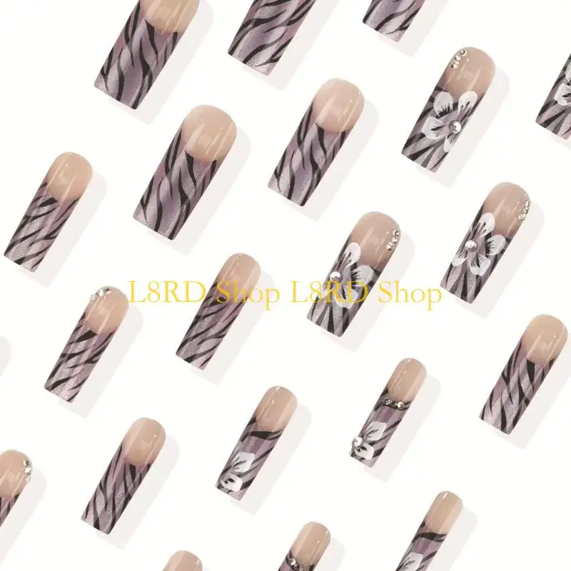 L8rd Cats Eye Press on child, luccichi chiodo falso per unghie falsa falsa unghie acrilica