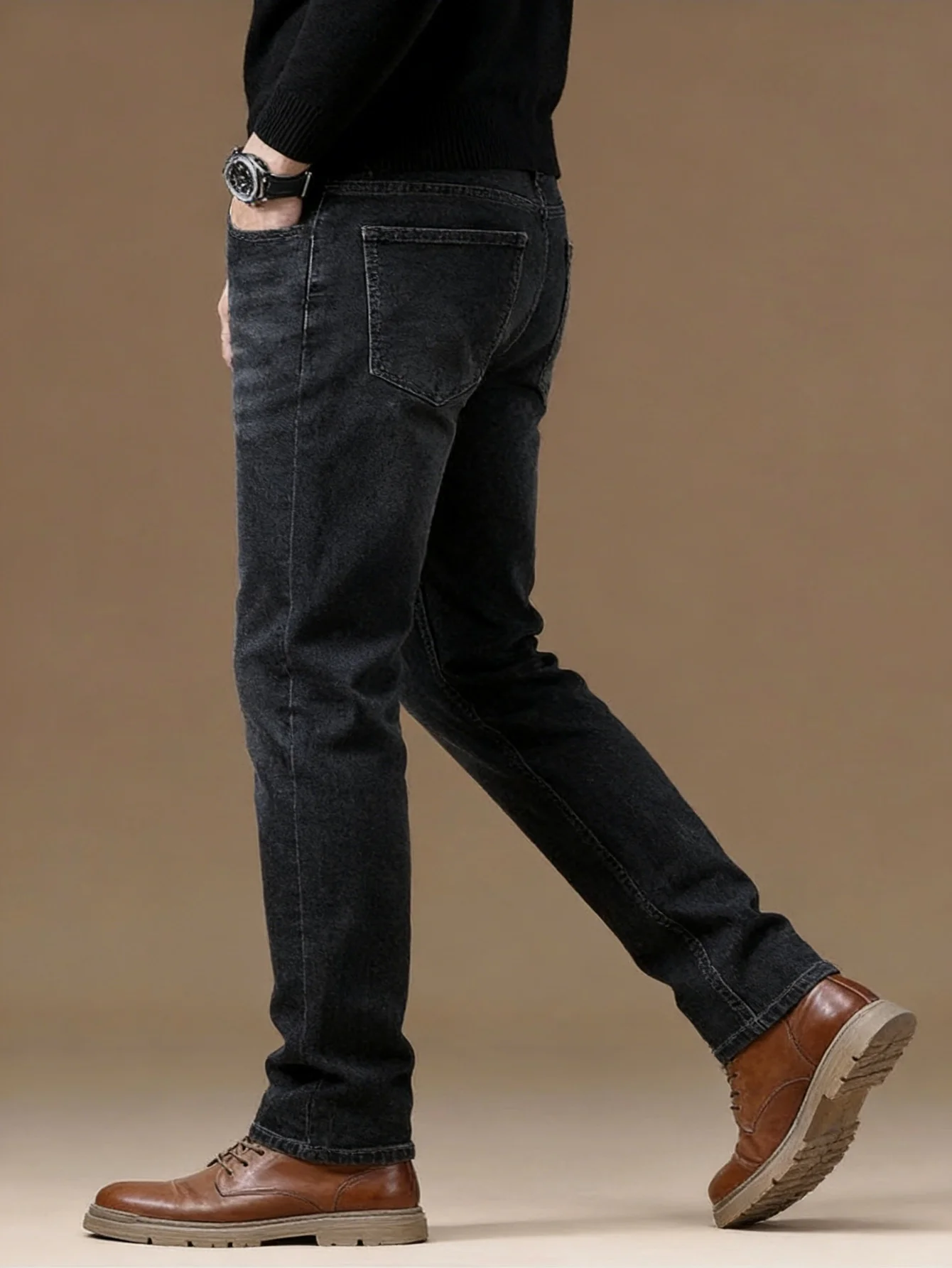Black Slim Denim Pants for Man Y2k Original Drip Unisex Basic Denim Trousers No accessories or belts included