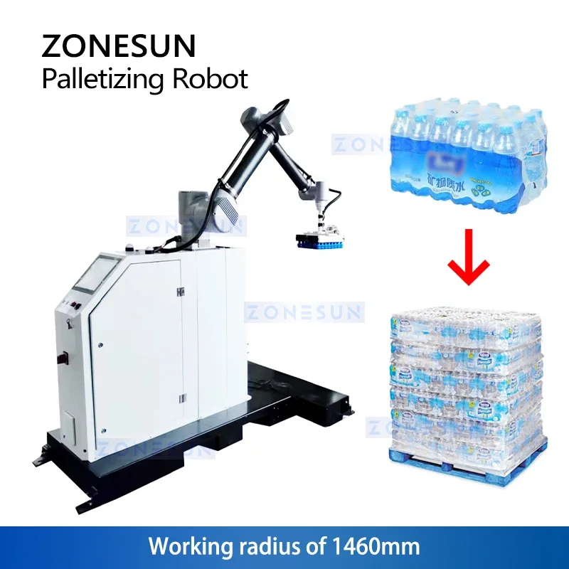 Zonesun ZS-MD20A Automated Robotic Palletizer  Articulated Robot Arm Case Palletizer Manufacturer