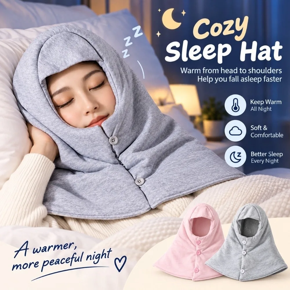 Comfortable Cotton Material Sleep Hat Soft Fabric Warm Lining Warm Head Cover Beanie Hat Elderly