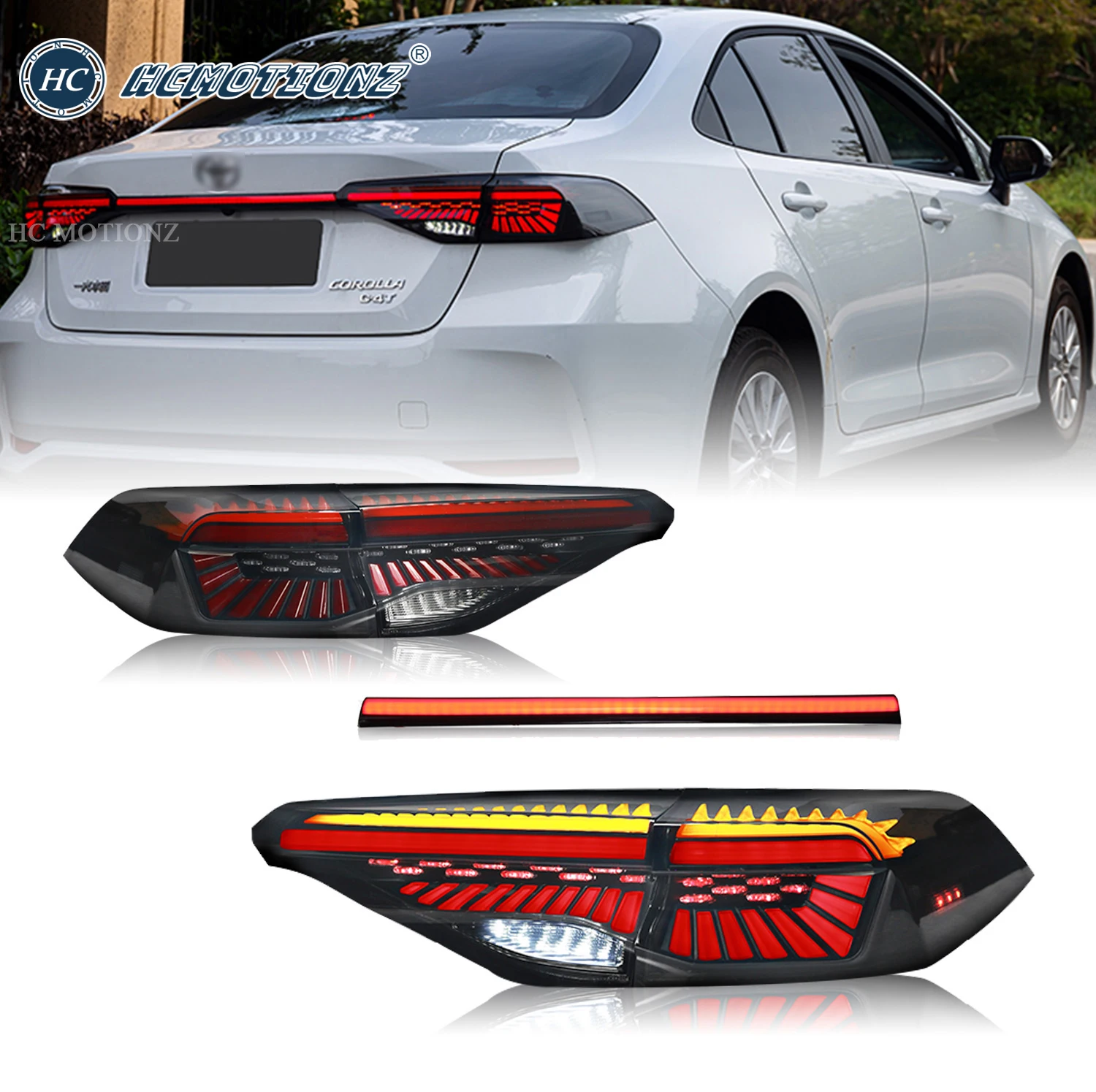 

Factory LED Rear Back Lamps With Middle Light 2020-2022 Altis E210 Middle East Version Tail Lights Toyota Corolla