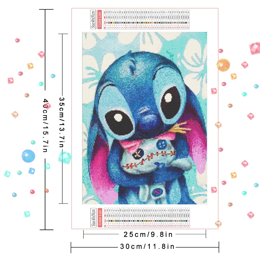 Disney DIY 5D Diamond Painting Cartoon Lilo & Stitch Diamond Embroidery Mosaic Art Rhinestone Home Decor Children\'s Gift