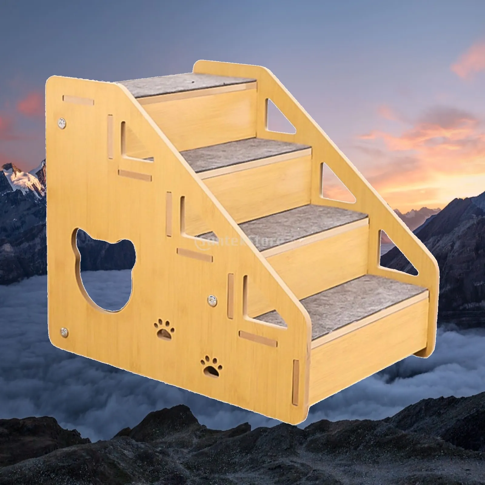 Puppy Steps Ladder MDF Dog Stair Non Slip Ramp for Pets Bed Sofa Supplies for Elderly Animals Climbing Helper