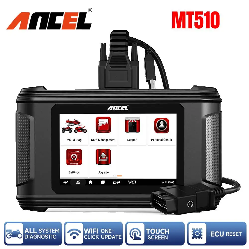 

Motorcycle OBD2 Scanner All System ANCEL MT510 for BMW/DUCATI/Harley Support 30+ Functions ECU Reset Motorcycle Diagnostic Tool