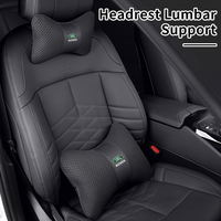 Car Ice Silk Headrest Neck Support Waist Lumbar Cushion Protector Pillow For Land Rover Range Rover Evoque Velar Defender Discov