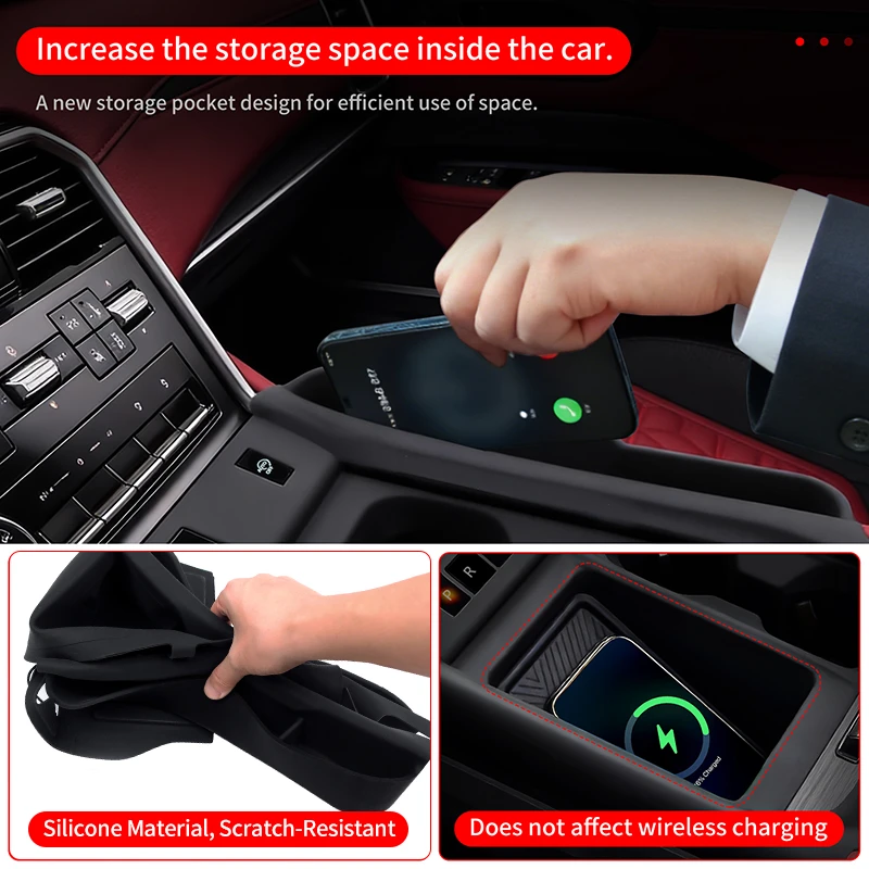 For 2020 2023 2025 2026 Nissan Patrol Y62 Y63 Center Console Silicone Cover Anti-Scratch Protective Case for Cup Holder Armrest view 6