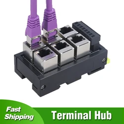 RJ45 Ethernet To 6P Terminal Hub Module 2 3 4 5 6 Hole Channel Plug-in Network Port