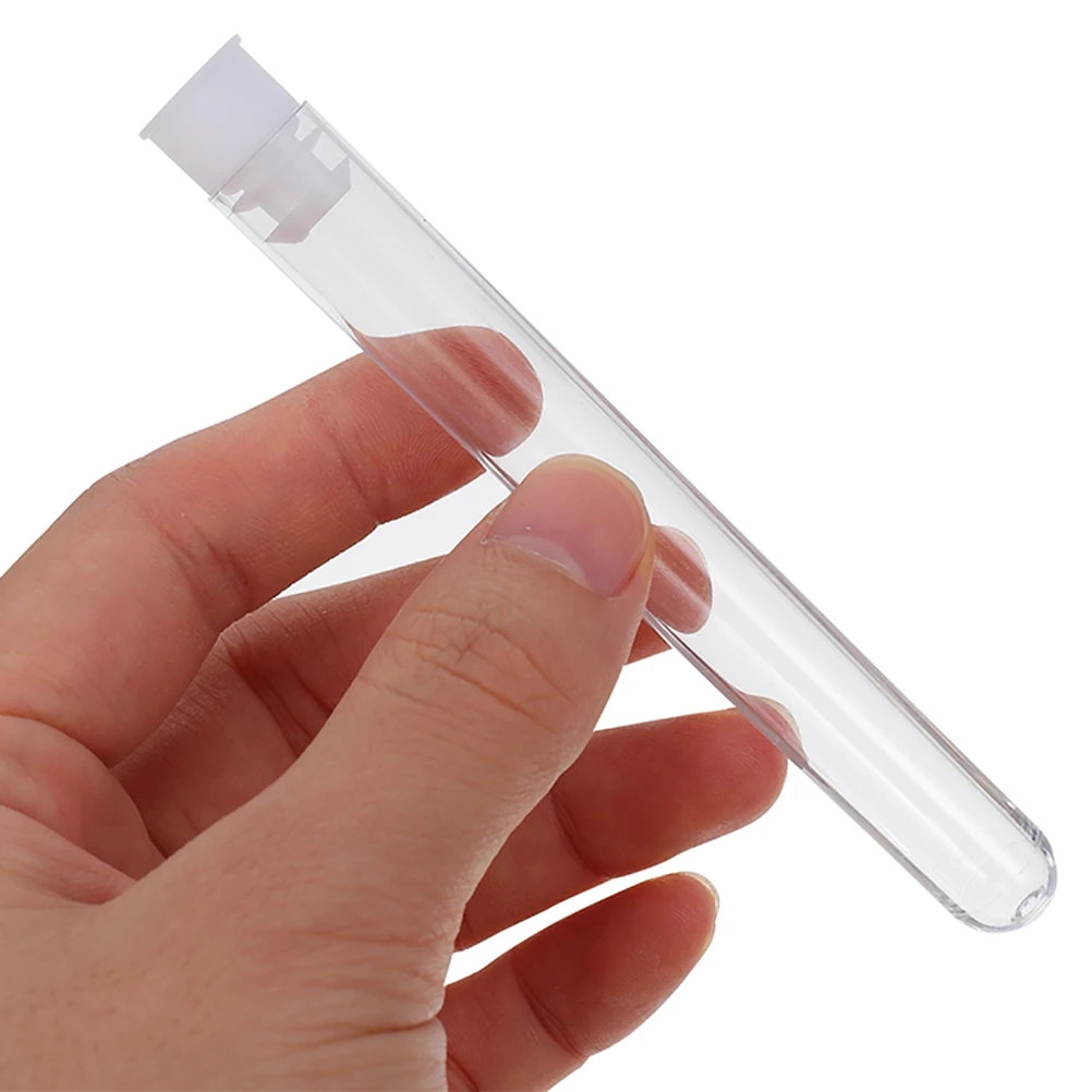 

50Pcs Disposable Plastic Test Tubes Clear Small Containers for Laboratory Sample Collection Scientific Experiments Crafts Bath