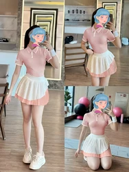 Women Pleat Tennis Skirt with Pockets High Quality Athletic Culottes Golf Skorts Short Sleeve Polo Shirts Workout Running Skirts