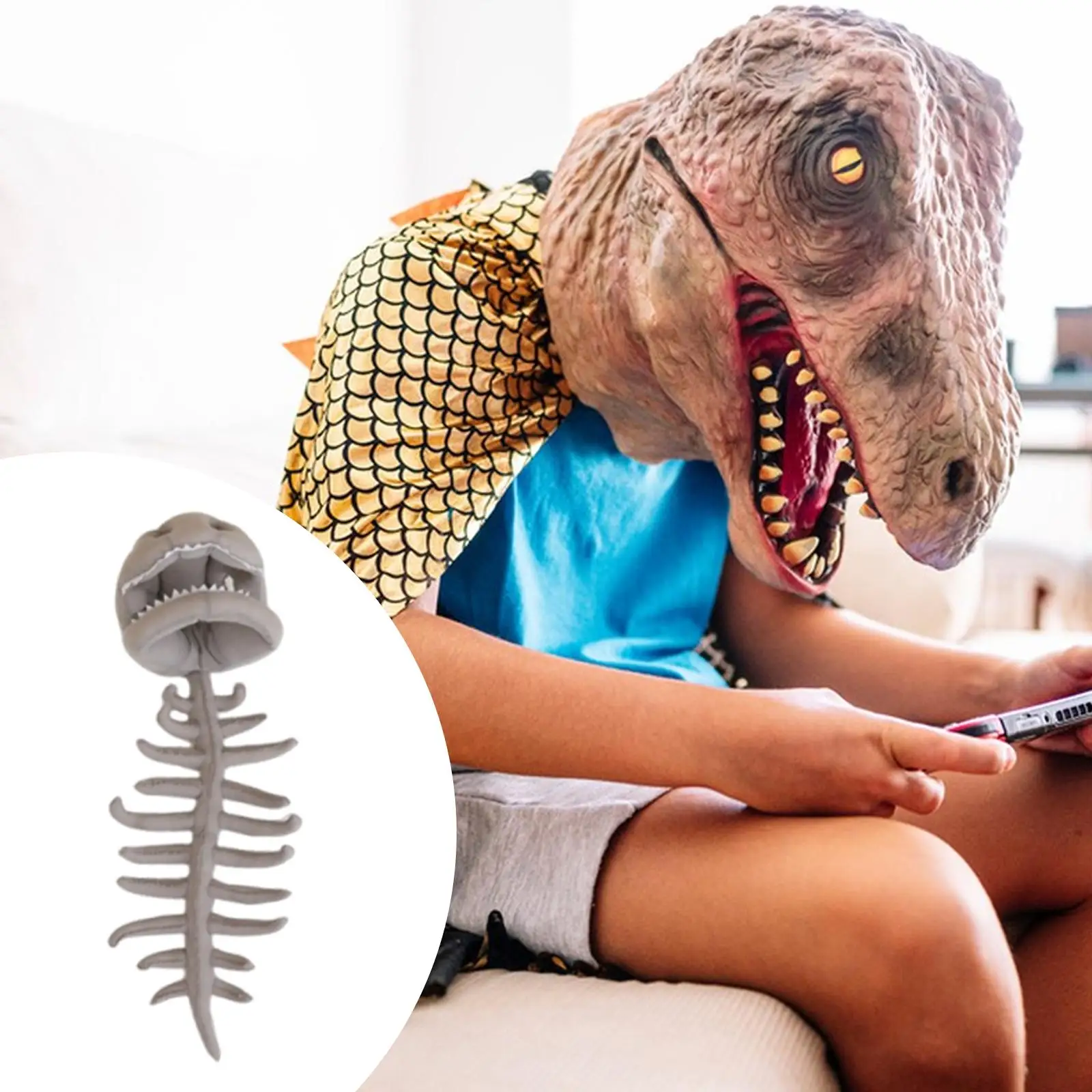 Halloween-Dinosaurier-Knochen-Kostümhut für Feiertagsfeiern, 107 cm
