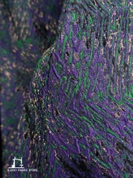 Purple geometric pattern, Chinese style, ethnic style floral fabric, blended jacquard fabric, jacket, skirt, designer fabric