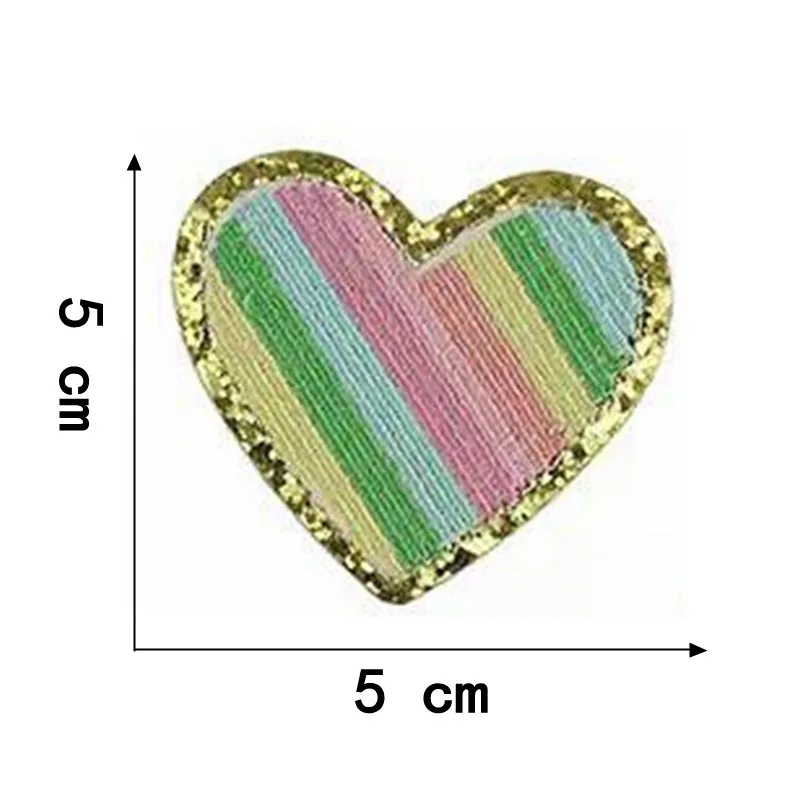 Chenille Patch 1pcs Rainbow Diamond Star Self-adhesive Patches Stickers Mouse Bow for Clothes Jacket T-shirt Bag Decoration