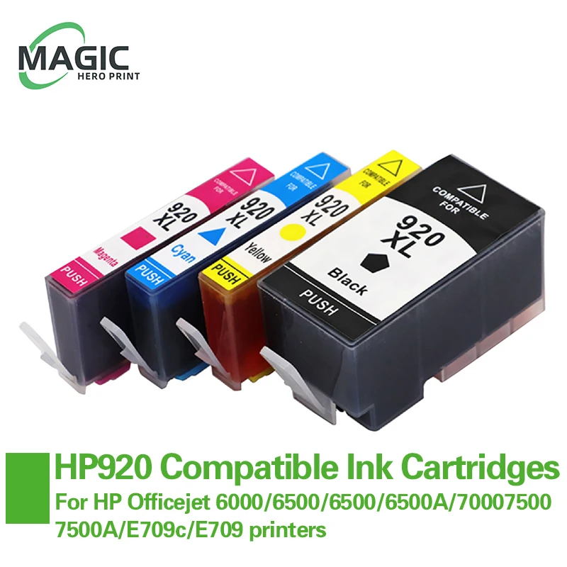 Adhérence d'encre compatible pour imprimante HP, Deskjet 920, 6000, 6500, 7500A, imprimante complète pour Gardens 920, XL, 920XL, cartouche pour Gardens 920XL