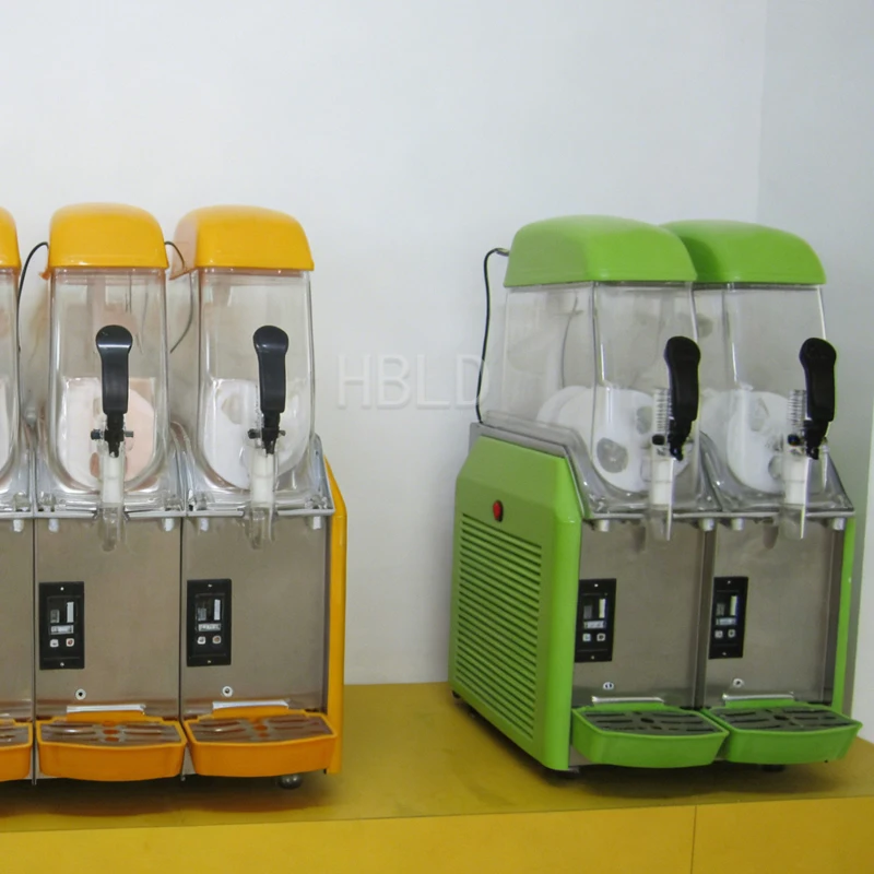 Commercial Double Can Frozen Beverage Machine for Strawberry Blueberry Smoothie Juice Slurry Maker Bar Restaurant Equipment