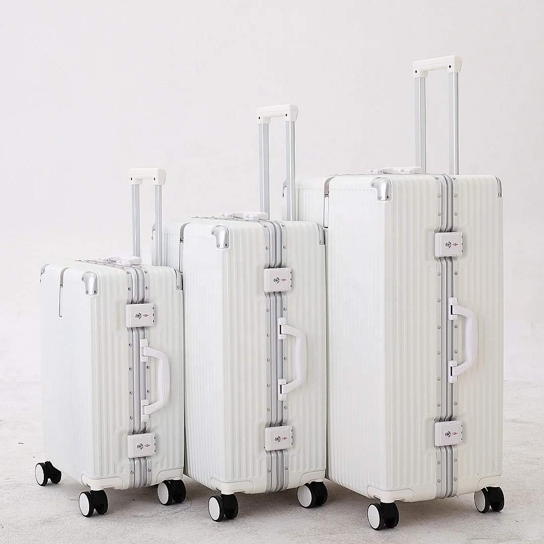 luggage travel set Manufacturers Custom Aluminium 100%pc Hardshell Travel Trolley Carry On Suitcase Luggage With Wheels