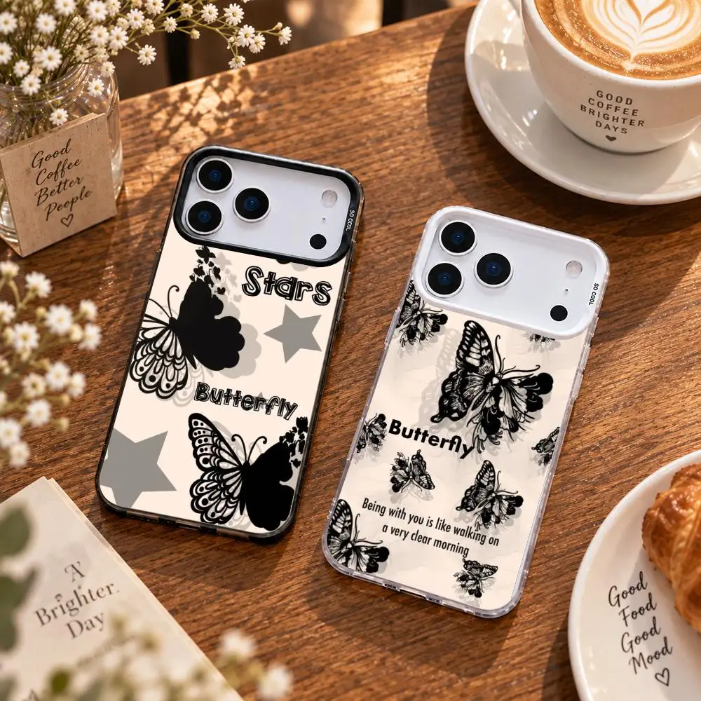 Nature Butterfly Phone Case For iPhone 18 17 16 15 14 13 12 Pro Max Plus Slim Shockproof Phone Case Cover Shell