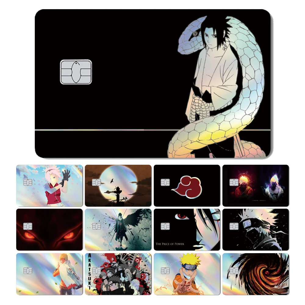 Heißer Verkauf Anime Sasuke Kakashi Laser Holographische Debit Bank Kreditkarte Film Haut Abdeckung Aufkleber