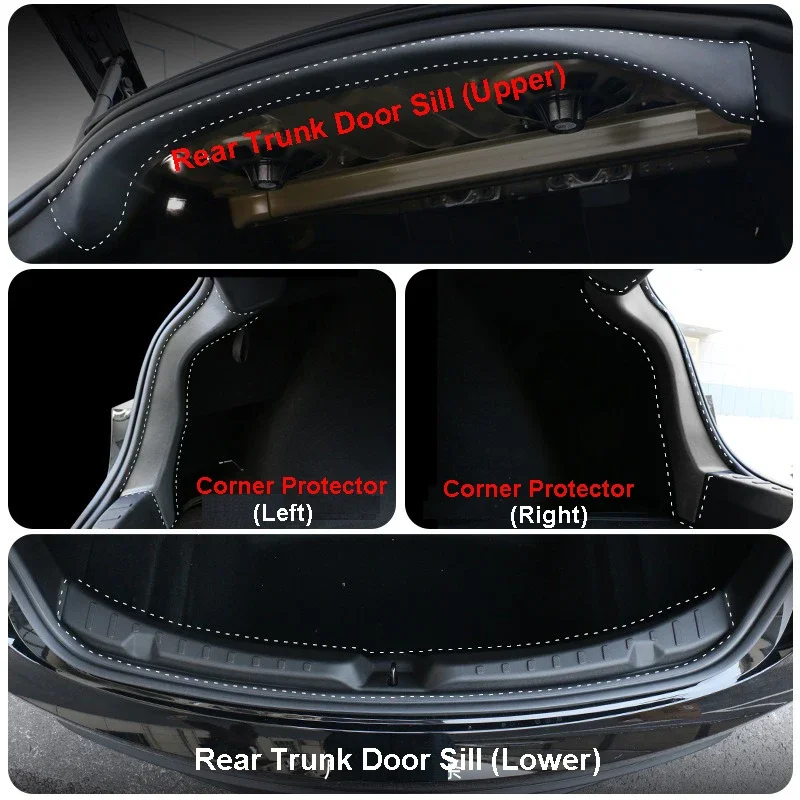 for Tesla Model 3 Highland 2024 Rear Trunk Door Sill Protector Cover Anti-scratch Guard Board TPE Protection New M3 Accessories