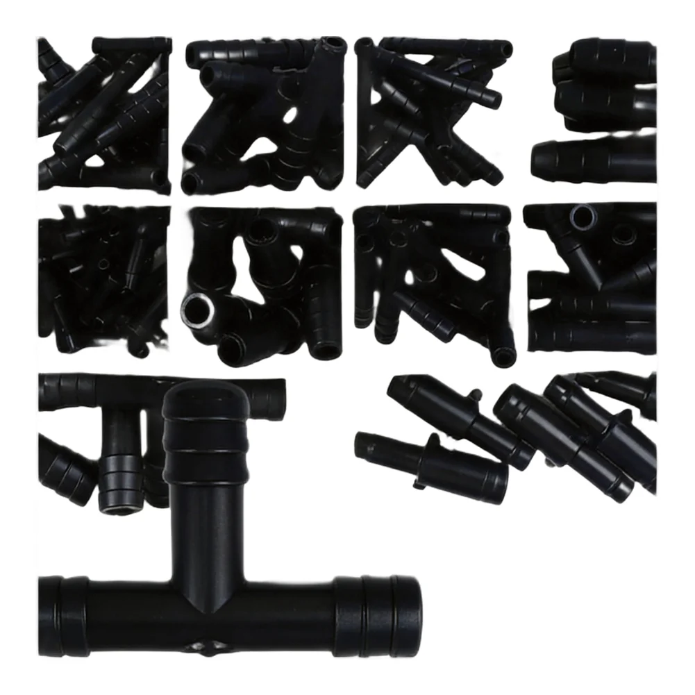 Efficient Car Hose Connector Assortment Set 113 Piece Reducer Straight T Piece (Plastic Black) for Greater Convenience