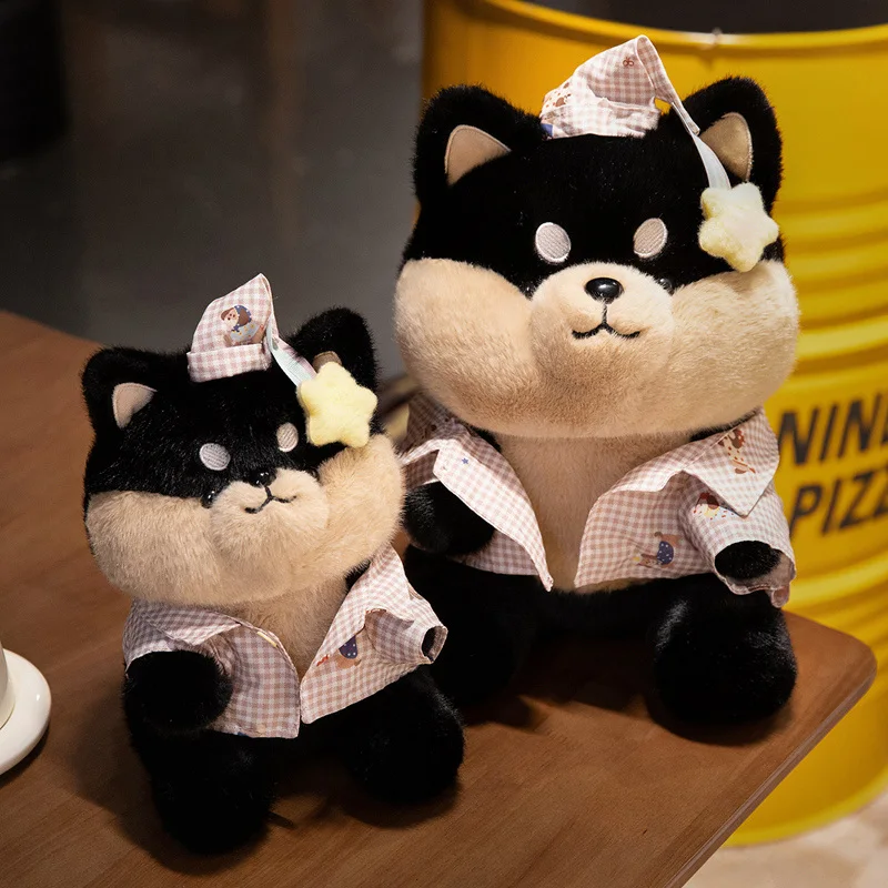 

25/35cm Cartoon Fluffly Shiba Inu Dog Plush Toys Kawaii Stuffed Animal Pajamas Puppy Baby Sleeping Pillow for Girls Gifts Decor