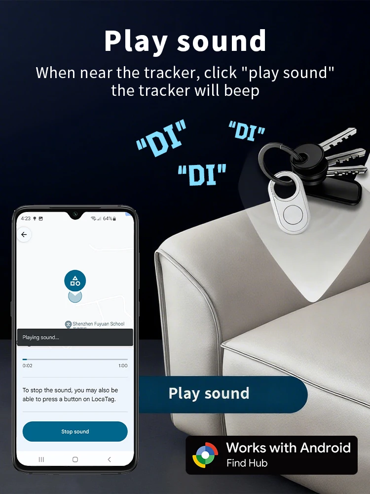 Google Find My Smart Tag Bluetooth Tracker Anti Lost Item Finder Locator for Android Keys Wallet Luggage Pet Replaceable Battery