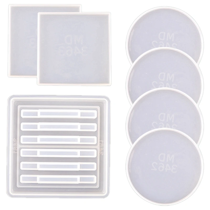 

Набор пресс-форм для подставки из смолы, форма для подставки под стаканы с зеркальным хранением силиконовых форм для подставок из смолы, домашний декор