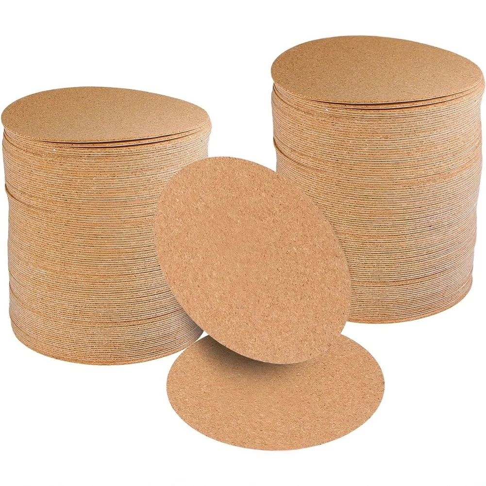 Brown Natural Cork Sheets 80mm Round Self Non Slip Heat Resistant Pads For DIY Coasters Crafts Home Kitchen Gadgets