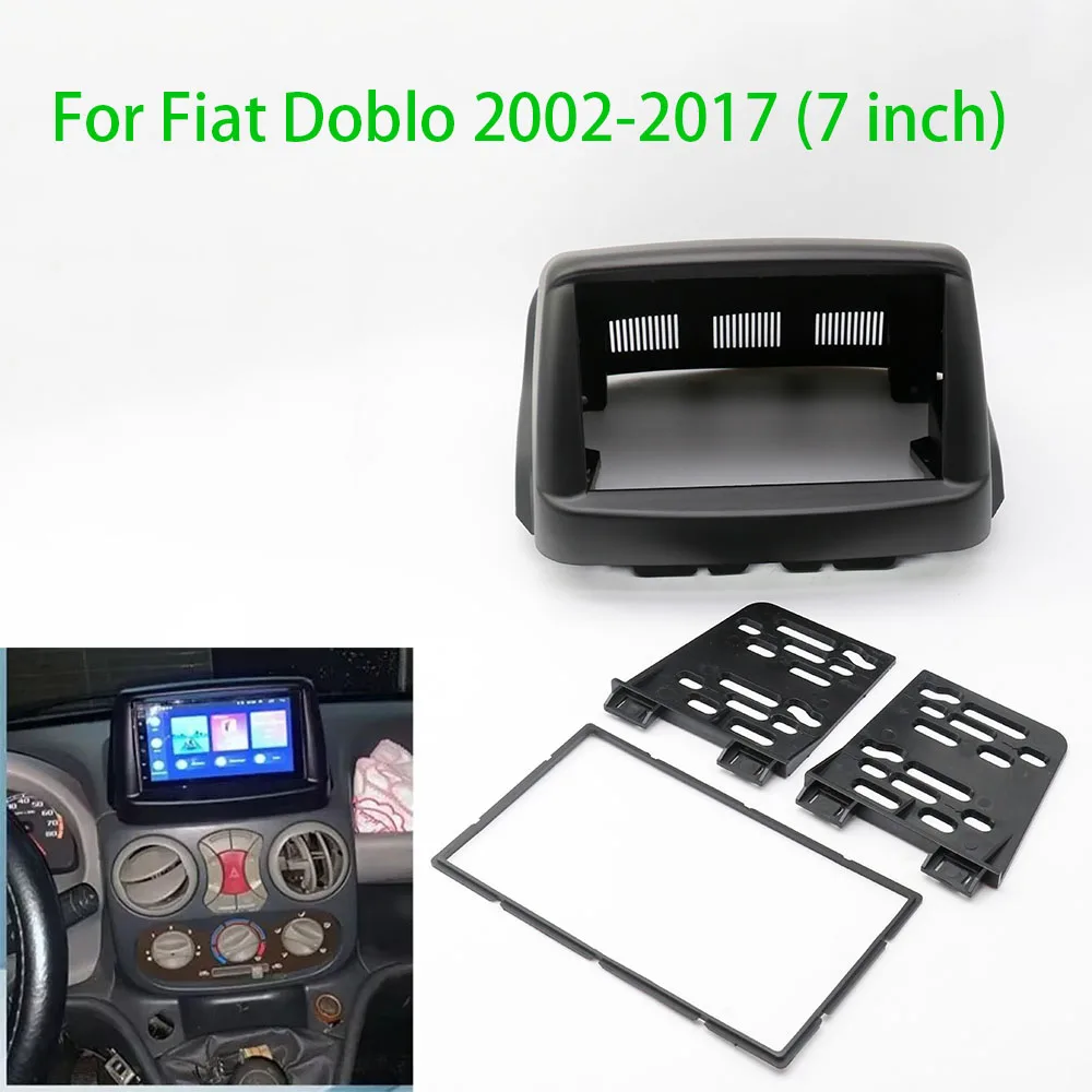 Car Autoradio Navigation 2 Din 7inch Radio Fascia DVD Audio Player Panel Frame Fit for Fiat Doblo 2002-2017