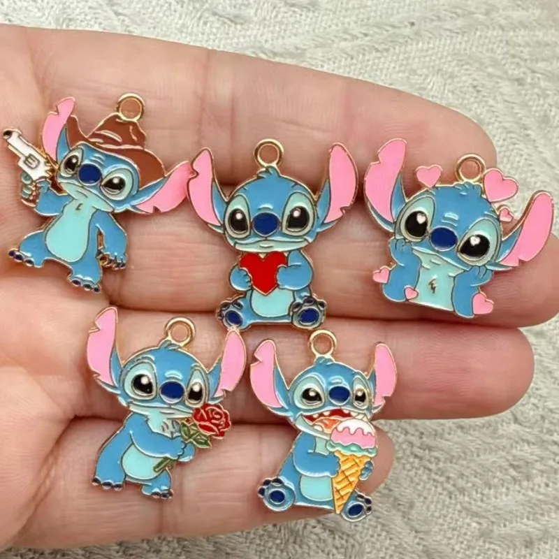 

10/50PCS Cute cartoon Stitch, Star Baby, diy alloy jewelry accessories, cross-border bracelets, keychains, pendants, pendants