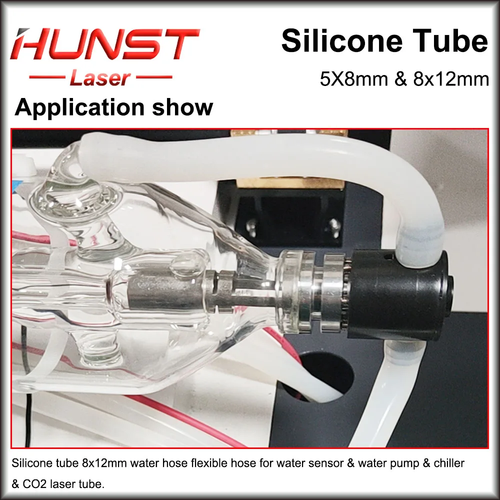 HUNST Silicone Tube 5x8mm 8x12mm Water Pipe Flexible Hose For Water Sensor & Water Pump & Water Chiller & CO2 Laser Tube.