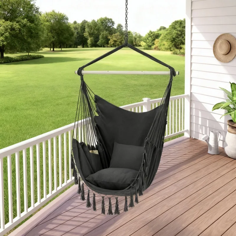 Canvas hanging chair, rocking chair, outdoor patio or balcony swing for home use