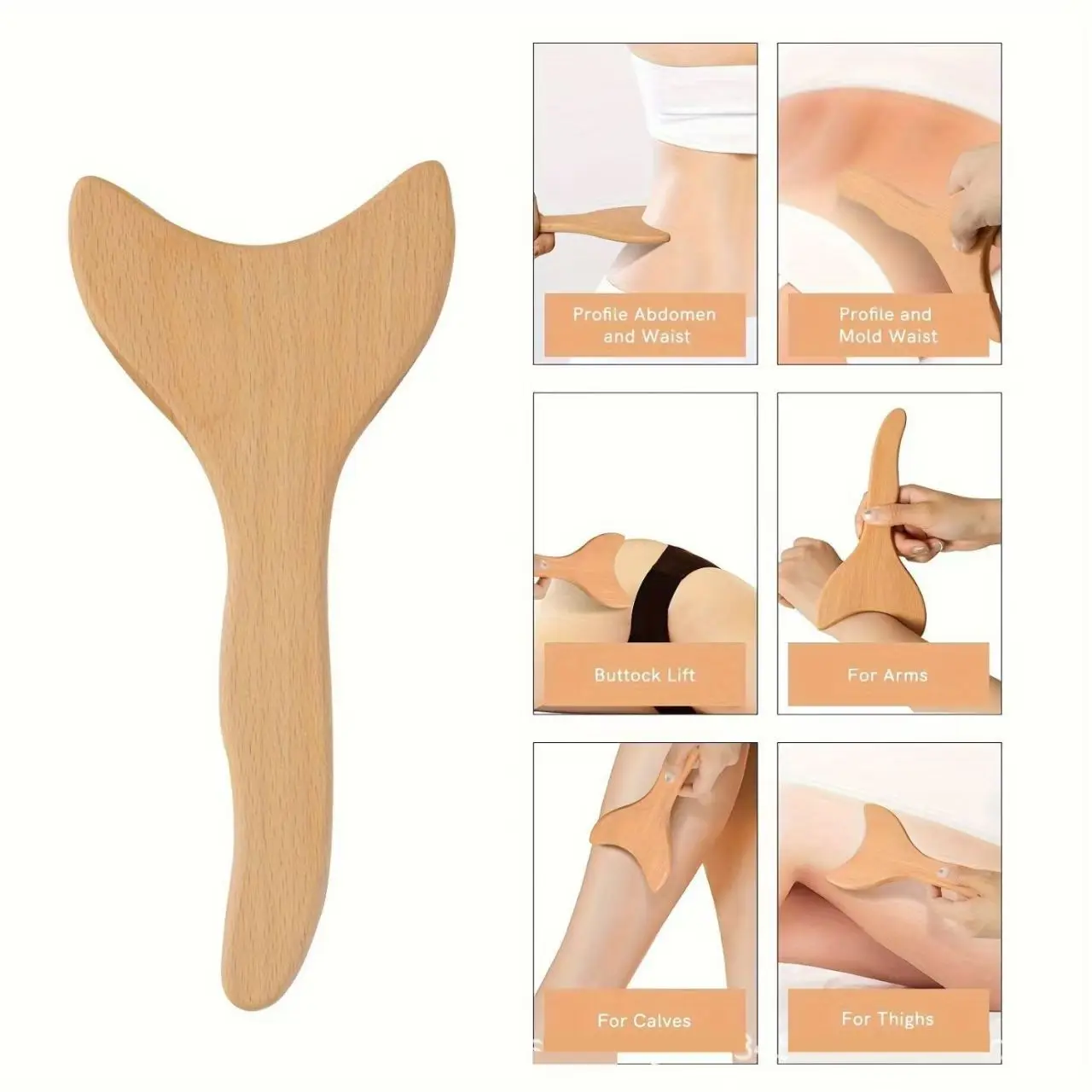 Small Wooden Scraping Tools Wooden Massage Tools Are Suitable for Soothing Pain and Massage for Home Portable