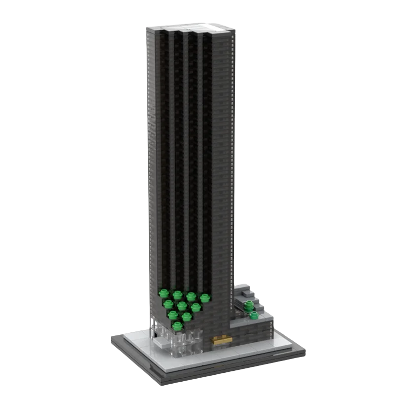 

Custom MOC Block Toy Skyscraper Series Trump Tower 1:800 scale model 974pcs Creative holiday gifts