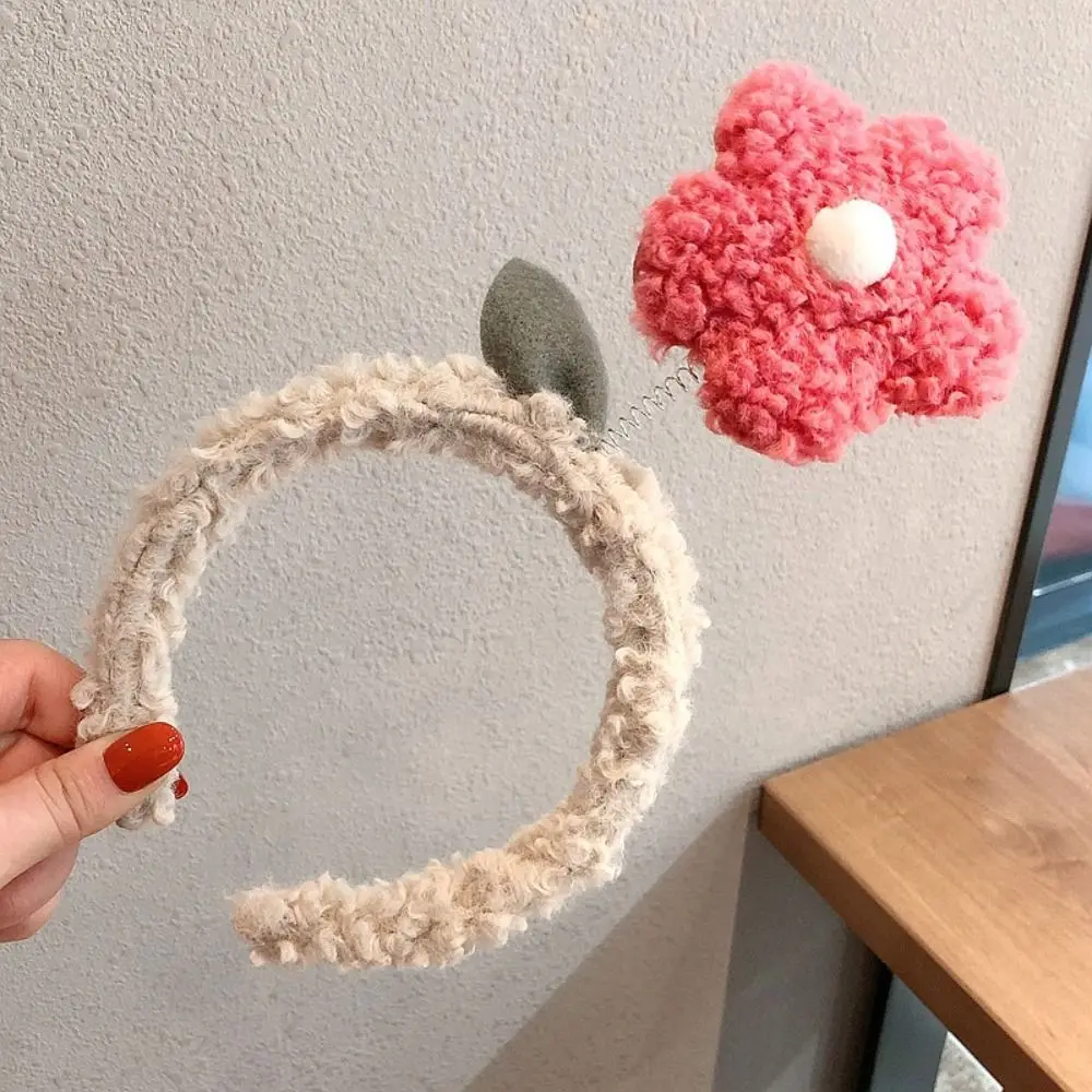 New Cute Plush Flower Headband for Girls Women Cartoon Flower Head Hoop Headdress Non-slip Headband Headwear Hair Accessories