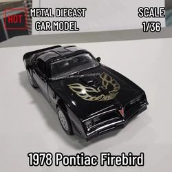 1:36 Metal Diecast Car Model Repilca 1978 Pontiac Firebird Scale Miniature Collection Vehicle Hobby Kid Xmas Gift Toy for Boy