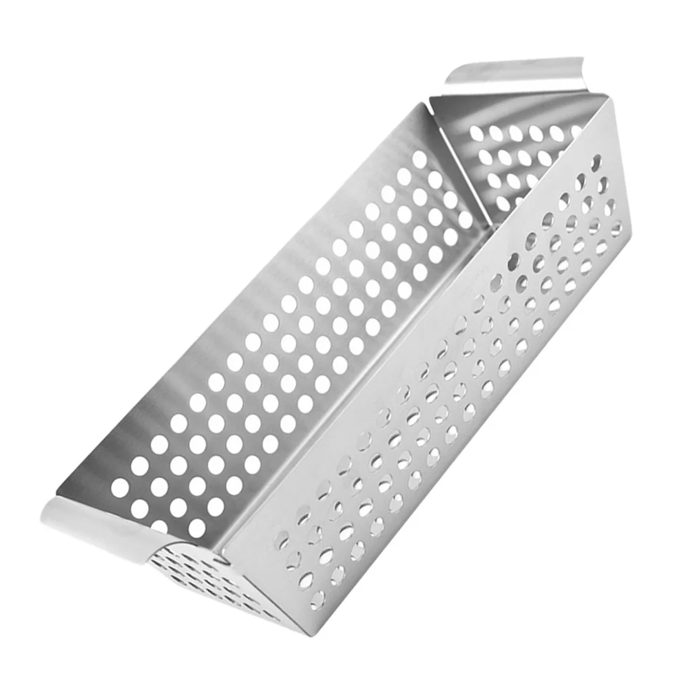 

Stainless Steel Bbq Grill Basket Double Handle Outdoor Grill Tray Reusable Stainless Steel Pan Multifunctional Bbq Basket