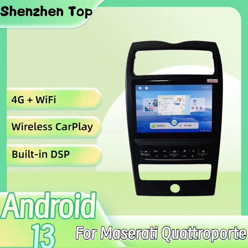

Сенсорный экран Android для Maserati Quattroporte 2004-2012, автомобильный мультимедийный видеоплеер, стерео GPS-навигация, 4G CarPlay, головное устройство