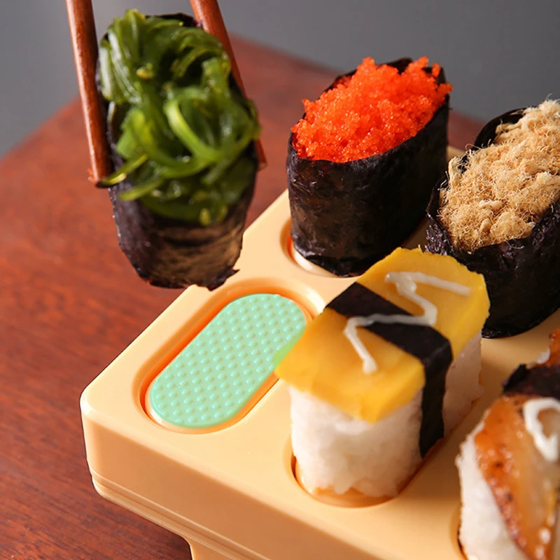 ซูชิกดแม่พิมพ์รูปสี่เหลี่ยมผืนผ้า Musubi Maker กด 10 In 1 Mini ญี่ปุ่น Onigiri ซูชิ Nigiri ข้าวลูกแม่พิมพ์ DIY Sushi Maker ชุด